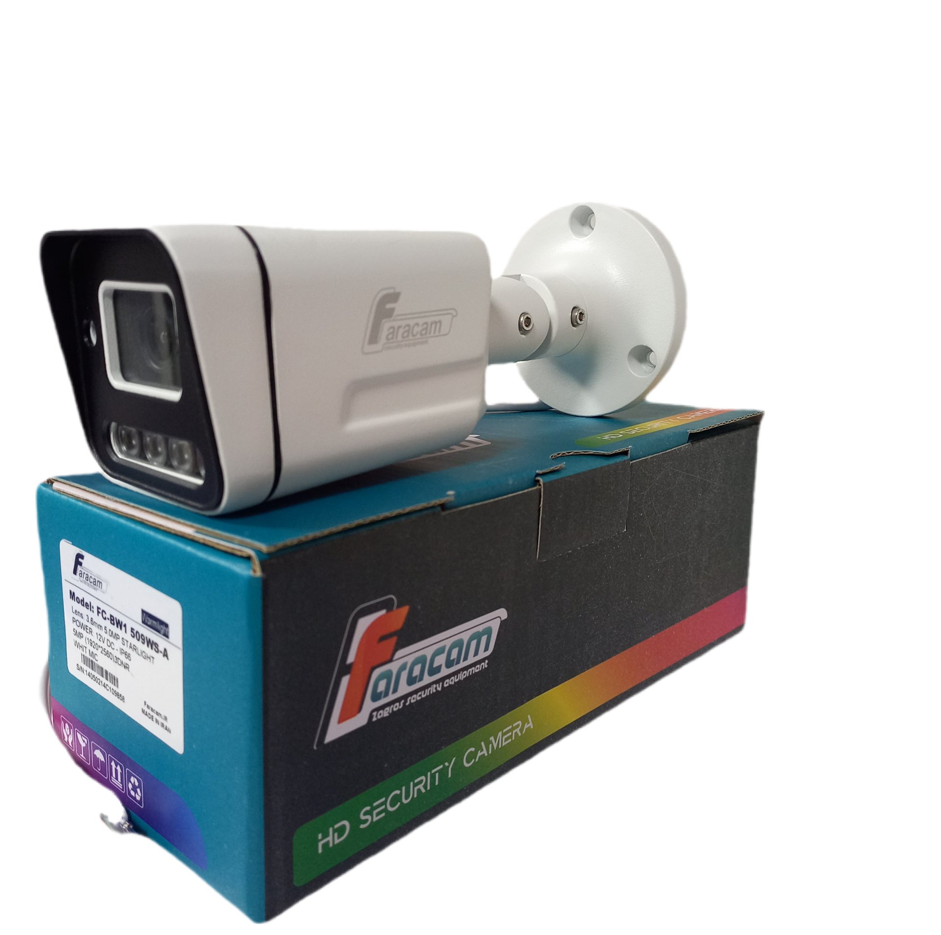 دوربین مداربسته فراکم 5 مگاپیکسل بولت میکرفون دار دید درشب رنگی وارم لایت FC-BW1509-WSA - Image 2