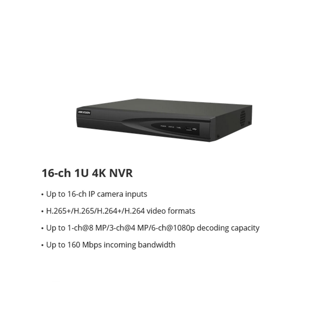 دستگاه NVR هایک ویژن مدل DS-7616NXI-K2 ظرفیت ۱۶ کانال